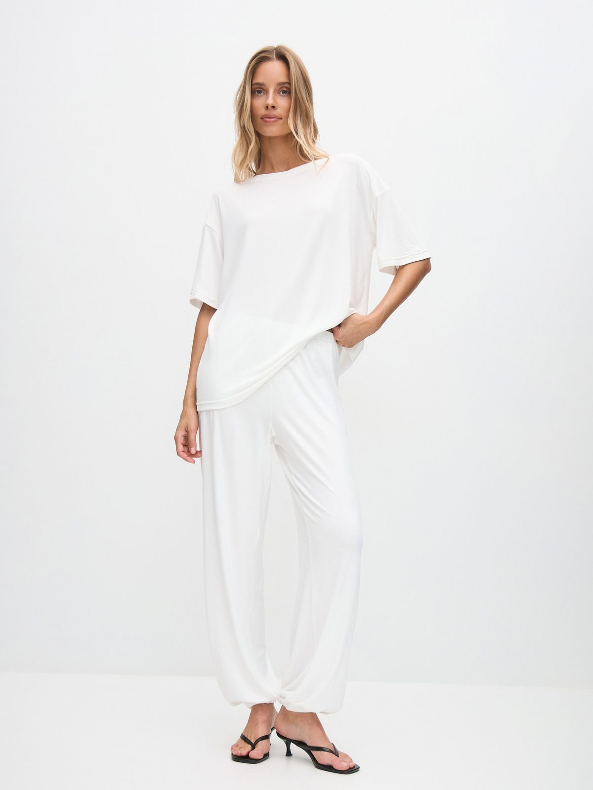 Футболка oversize, молочная