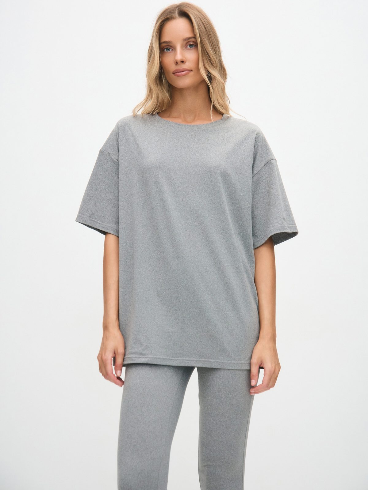 Футболка oversize, серая